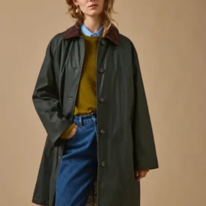 Damen-Regenjacke aus beschichtetem Tuch