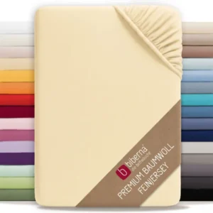 biberna Feinjersey Kinder-Spannbetttuch – Gelb