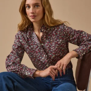 Damenbluse aus Liberty-Stoff – Modell Émilie