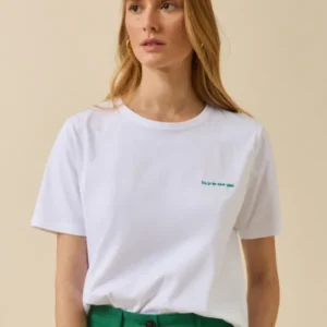 Besticktes Damen-T-Shirt aus Bio-Baumwolle