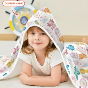 Axololt Custom Name Bamboo Wearable Hooded Blanket
