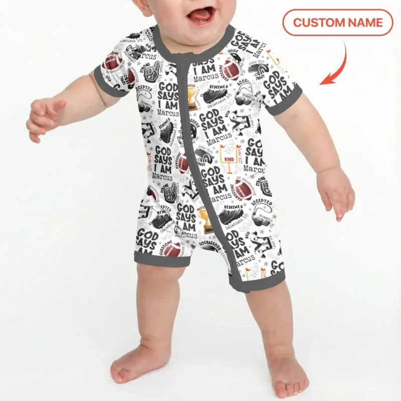 God Says I Am Touch Down Time Custom Name Bamboo Shorty Zippy