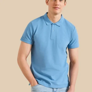 Einfarbiges Herren-Poloshirt aus Pikee aus Bio-Baumwolle