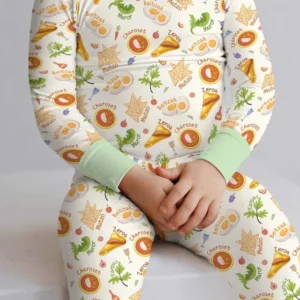 Happy Passover Family Matching Bamboo Two Piece Long Sleeve Pajama Set