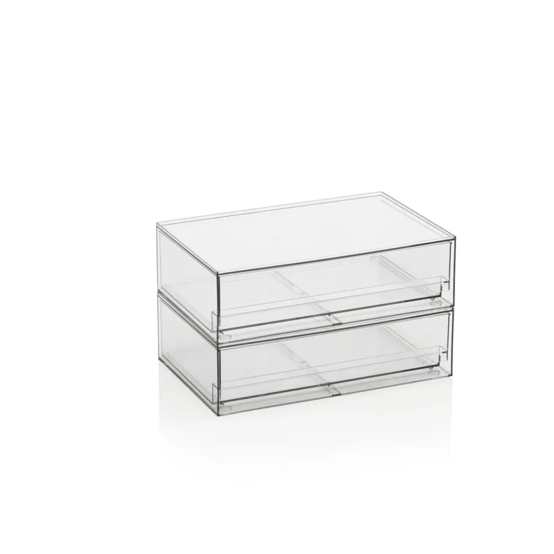 Set 2 contenitori con cassetto estraibile KLIA-A