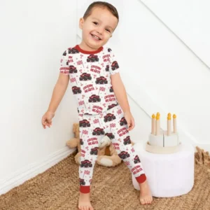 Crushin Hearts Bamboo Two Piece Short Sleeve Pajama Set