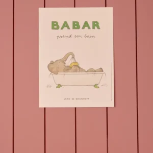 Poster „Babar in der Badewanne“ – Cyrillus X Oneart