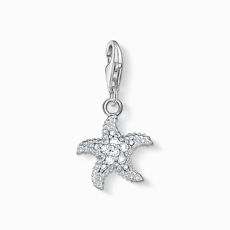 Seestern-Charm aus 925 Sterling Silber mit funkelnden Steinen