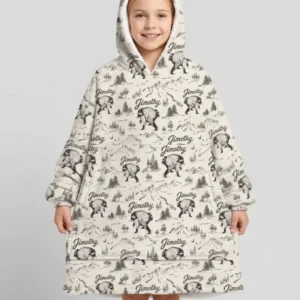 Vintage Jimothy Racoon Family Matching Bamboo Blanket Hoodie