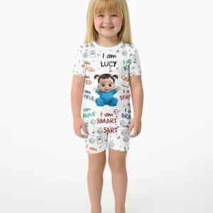 Growing With Confidence Bamboo Two Piece Short Sleeve Shorts Pajama Set