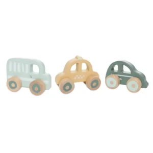Houten Auto op Wielen - On The Go - 3 Stuks