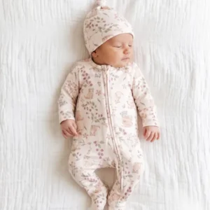 Berry Meadow Friends Bamboo Zipper Footie