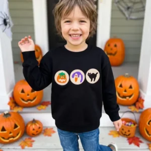 Spooky Biscuits Embroidered Bamboo Crewneck Sweatshirt