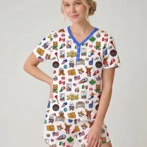 Soccer Cup 2026 Family Matching Bamboo Women Short Sleeve Short Pajama Set