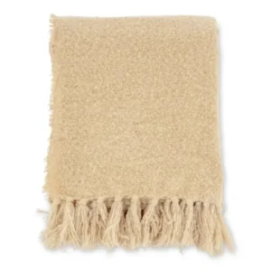 Tagesdecke „Stanley Sand“ – 170×130 cm mit Struktur & Fransen
