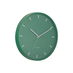 Karlsson Wanduhr, retrogrün mit Indexen und silbernen Zeigern