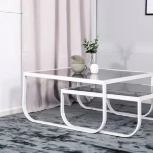 Couchtisch Rondo - zwei Tische mit Glas-Tischplatte