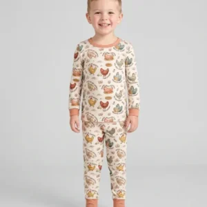 Chicken Lover Bamboo Two Piece Long Sleeve Pajama Set