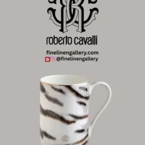Roberto Cavalli Home Mug Cup TIGER in Luxury Box diam. 2.5", H 3.3", cap. 12.5 oz - Palais Royal Linen Gallery