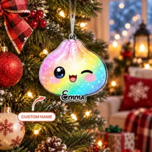 Merry Little Dumplings Personalized Acrylic Ornament