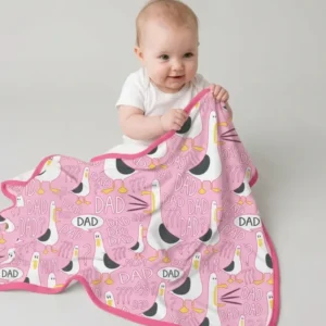 Funny Seagull DAD Bamboo Blanket