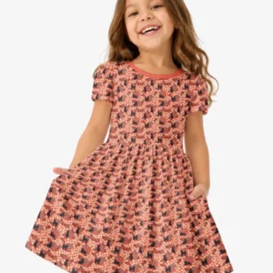 Black Cat Ditsy Bamboo Twirl Dress