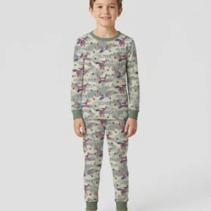 Custom Name America Mallard Duck Family Matching Bamboo Two Piece Long Sleeve Pajama Set
