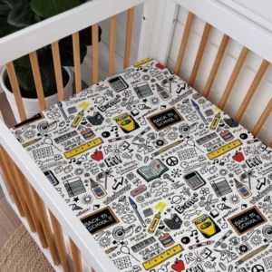 School Days Doodles Bamboo Fitted Crib Sheet