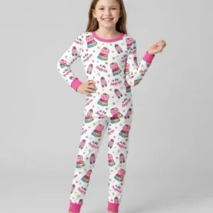 Custom Name Crayon Alphabet Bamboo Two Piece Long Sleeve Pajama Set