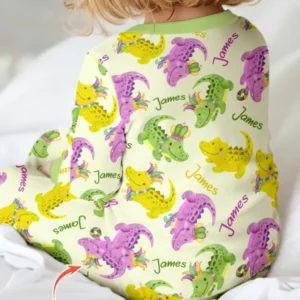 Custom Name Mardi Gras Alligator Bamboo Convertible Zippy