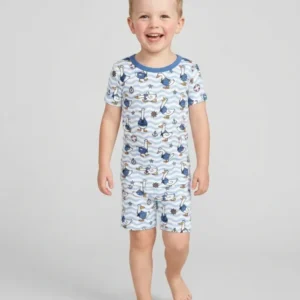 Silly Goose Sailor Bamboo Two Piece Short Sleeve Shorts Pajama Set