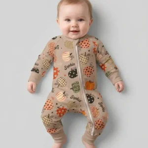 Custom Name Boho Pumpkin Bamboo Convertible Zippy