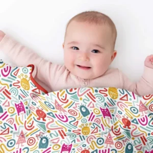 Rainbow Monster Party Bamboo Blanket