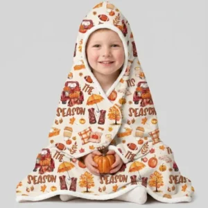Fall Tis the Season Bamboo Wearable Hooded Blanket