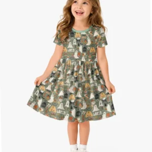 Cottagecore Ghost Parade Bamboo Twirl Dress