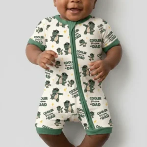 Cool Dino Daddy & Me Matching Bamboo Shorty Zippy
