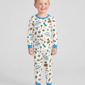Someone in California Loves Me Bamboo Two Piece Long Sleeve Pajama Set (P)