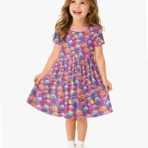 Rainbow Glitter Dumplings Bamboo Twirl Dress