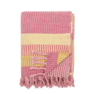 Tagesdecke Elani – Streifenmuster in Rosa und Gelb