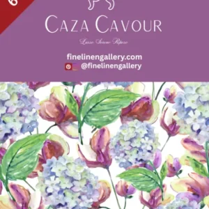 Caza Cavour Hydrangea and tulip garden duvet cover set in 650-thread Egyptian cotton, featuring floral pattern and soft, luxurious fabric.