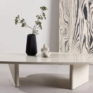 Couchtisch Evania in Beige - mit glänzender Oberfläche