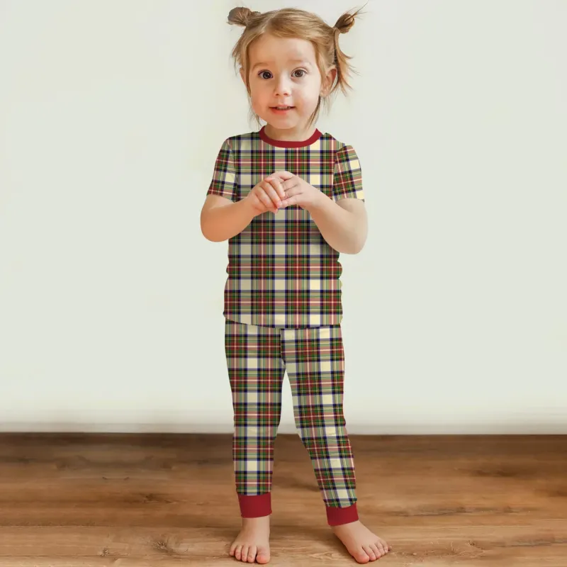 Cozy Evergreen Plaid Bamboo Two Piece Short Sleeve Pajama Set