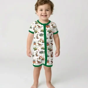 Dinosaur Construction Truck Bamboo Shorty Zippy