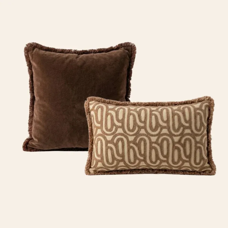 Kotabo sierkussenset Celeste – Set van 2 kussens – Chocolate Chic & Bold Beige