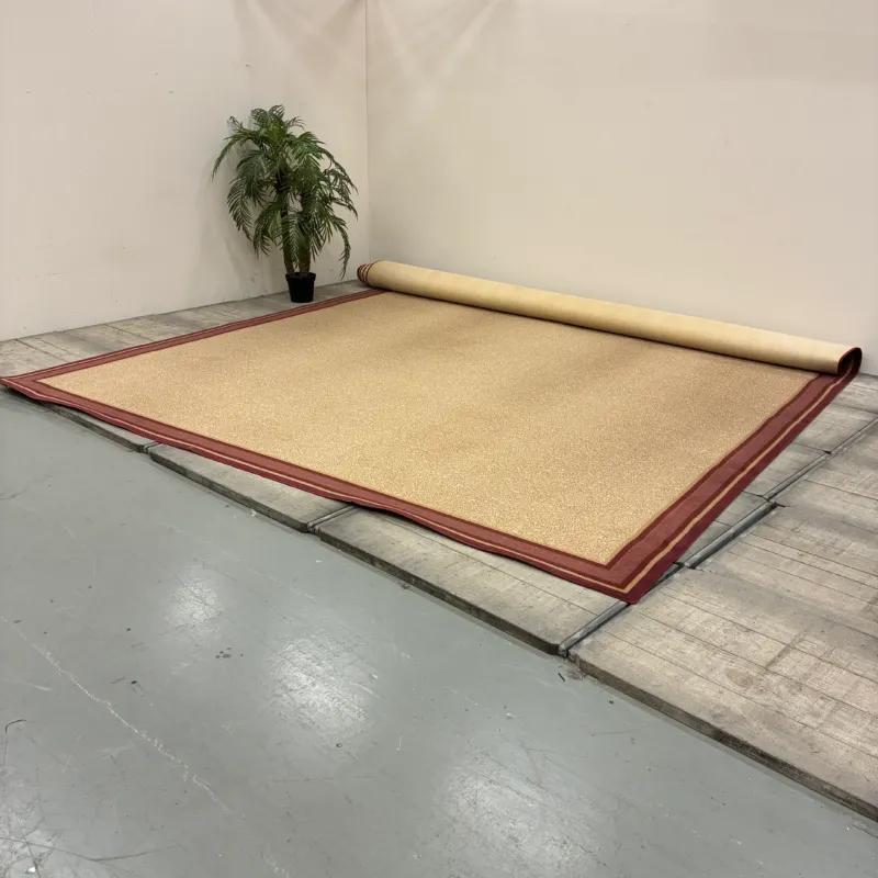 JAB Anstoetz Teppich 400x745cm Groß Beige Rot Bordüre Teppich Gebraucht
