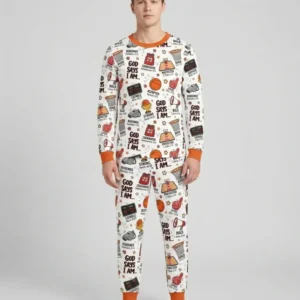 Basketball God Says I Am Bamboo Men's Pajama Set