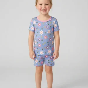 Starry Bloom Blessings Family Matching Bamboo Two Piece Short Sleeve Shorts Pajama Set