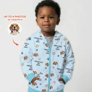 Custom Dog Photo "Protected By" Bamboo Zip Hoodie
