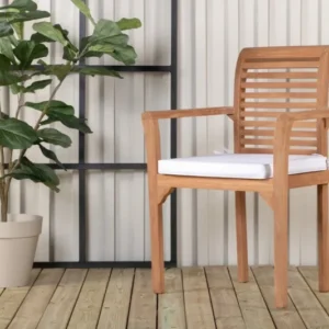 2er Set Gartenstuhl Tansania - aus massivem, poliertem Teakholz