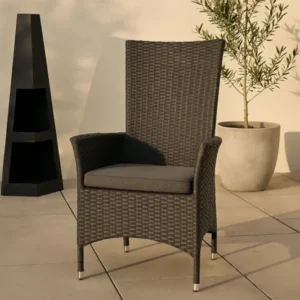 2er Set - Venezia Gartenstuhl in Rattanoptik in Schwarz, Weiß oder Naturoptik